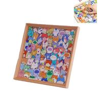 Wooden Coloring Puzzle,DIY Wooden Cat Frame, /Drawing/Assembly All in One,HD Printed Pattern, Cat Puzzles Decor for Home Decoration Craft Lover (No Pens)