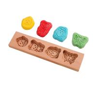 Wooden Cookie Molds, Chocolate Making Moulds, Cartoon Pastry Cutter, Handcrafted Texture, Nonstick Bakeware Tool, Decorative Cake Stamp, Birthday Baking Class Home Use, 30x7cm