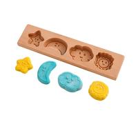 Wooden Cookie Molds, Chocolate Making Moulds, Cartoon Pastry Cutter, Handcrafted Texture, Nonstick Bakeware Tool, Decorative Cake Stamp, Birthday Baking Class Home Use, 30x7cm
