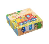 Wooden Cube Puzzle - Preschool Educational Brain Toy, Interactive Learning Block Game, Sturdy Wood Mind Teaser | Classroom Kindergarten Daycare Accessory, School Bedroom Study Playroom Birthday Gift