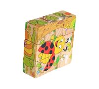 Wooden Cube Puzzle Toy, Stem Learning Blocks, Interactive Brain Teaser Game, Educational Puzzle Set for Kids Home Classroom School Kindergarten Preschool Daycare, Cognitive Skill Development
