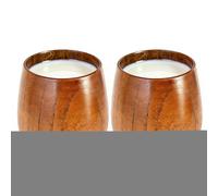 Wooden Cup - 2-Piece Handmade Wood Drinking Cups | Natural Carved Whiskey & Tea Mugs | For Coffee Tea Wine Milk Espresso Kitchen Dining Café Bar