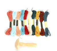 Wooden Darning Supplies Kit Mushroom Patching Threads Tool for DIY Sewing Home Travel Handicraft