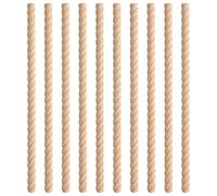 Wooden Decorative Molding, Natural Wood Trim Strips, 10 Pieces with Unfinished Finish, Woodcraft Supplies Frame, Details Explain Size and Quantity, for Cabinet Wardrobe Dresser Shelves Projects