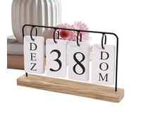 Wooden Desk Calendar | Metal With Wooden Base Modern Standing