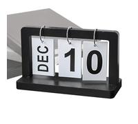 Wooden Desk Calendar - Wood, 7,67 x 3,14 x 4,72 in Standing Calendar Retro Style | Manual Perpetual Date Display, Perpetual Desk For Office, Home, Study Room, Classroom, Daily Planning