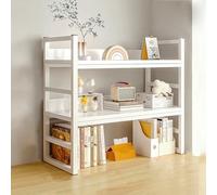 Wooden Desk Hutch Top - Desktop Bookshelf & Storage Rack for Home Office & College Dorm - Stylish Desk Shelf Organizer for Efficient Workspace & Dorm Room Solutions