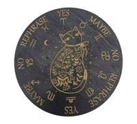 Wooden Divination Board - Round Dowsing Message Altar Decor, Metaphysical Meditation Accessory, Durablee Spiritual Guidance Display Equipment | For Home Ritual Tarot Crystal Healing Witchcraf