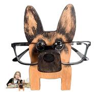 Wooden Dog Glasses Holder - 15 * 8 * 8.5cm Adorable Wooden Animal Eyeglass Holder Stand | Decorative Accessories German Shepherd Sausage Dog Shape Sunglasses Holders Home Decor
