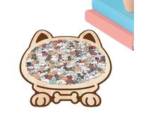 Wooden Dog Jigsaw Puzzle - 115-Piece Morandi-Colored Relaxing Puzzle for Adults and Kids, Creative Board Game for Family Holiday Christmas Travel Playtime Entertainment