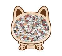 Wooden Dog Jigsaw Puzzle - Morandi Color Design | 115pcs Puzzle Set with Smooth Cut Wood Pieces, Tabletop Board Game Category for Family Activity Home Travel Display