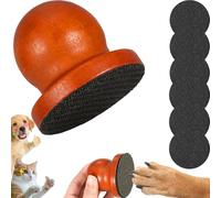 Wooden Dog Nail File with Replaceable Discs - Gentle Scratching Board for Nail Care - Stress- Free Dog and Cat Nail Trimmer for Home Grooming (Reddish Brown)