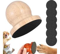 Wooden Dog Nail File with Replaceable Discs - Gentle Scratching Board for Nail Care - Stress- Free Dog and Cat Nail Trimmer for Home Grooming (Wood Color)