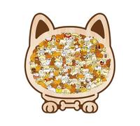 Wooden Dog Puzzle - 115 piezas Morandi Tone Artwork, Brain Training Educational Toy, Premium Cut Wood Pieces, Display Worthy Finished Image | Children Jigsaw for Christmas Family Lovers Women Beach