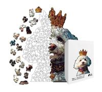 Wooden Dog Puzzle, Animal Jigsaw Game, Handcrafted Wood Pieces with Unique Shape Design, Stress Reliefs Brain Teaser Set, Sturdy Smooth Design Puzzle, Family Game Night Use