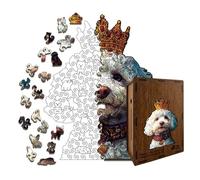 Wooden Dog Puzzle, Animal Jigsaw Game, Handcrafted Wood Pieces with Unique Shape Design, Stress Reliefs Brain Teaser Set, Sturdy Smooth Design Puzzle, Family Game Night Use