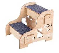 Wooden Dog Stairs - 34cm, Heavy Duty Climbing Stairs Ramp, Non-Slip | Sturdy Wood, Pet Step Ladder For Indoor, Outdoor, Living Room, Bedroom, Bedside, Couch, Sofa, Furniture, Car, Senior
