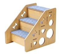 Wooden Dog Stairs For Bed - 20x15 Inch Non-Slip Step, Cat Stairs, Stable Pet Climbing Ramp, Lightweight Puppy Ladder | Indoor Bedside Couch Car Steps For Older Cat Puppy Climbing Safety Home