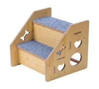 Wooden Dog Stairs For Bed - 20x15 Inch Non-Slip Step, Cat Stairs, Stable Pet Climbing Ramp, Lightweight Puppy Ladder | Indoor Bedside Couch Car Steps For Older Cat Puppy Climbing Safety Home