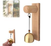 Wooden Door Bell - Copper Shopkeepers Bell | Wooden Door Chime, Reliable Arrival Alert Wind Chime Alert Decoration for Home Shop Entrance Garden Gate Backyard, Hanging Ornament (1PC)