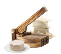 Wooden Dumpling Press, Manual Dough Wrapper Gadget, Heavy Duty Empanada Maker for Tortilla and Ravioli, Professional Kitchen Hand Tool for Traditional Wonton Preparation, Natural Oak Finish, XL Tool