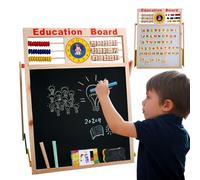 Wooden Easel Drawing Board, doble cara magnética y chalkboard, Standing Art Easel for Kids, Bracket Design Creative Station Painting Learning Fun 44 x 37 x 3 cm