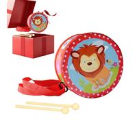 Wooden Educational Instrument - Drum for Kids | 5.9in Adjustable Carrying Strap Wooden Drum | for 2-5 Years Old Boy Girl Student Home Kindergarten Nursery Playroom