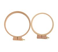 Wooden Embroidery Hoops Cross Stitch Frame 2Pcs Oval Quilting Hoop Thick Sewing Tools for Hand Embroidery Craft Projects Material Wood Color Size 19cm 22cm