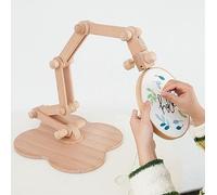 Wooden Embroidery Stand,Floor Standing Cross Embroidery Frame,360° Rotated Embroidery Lap Table,Spacing Can Be Freely Adjusted,For Sewing Craft Projects, LJJY-KK