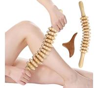 Wooden Fascia Roller, Massager Wood for Back, Fascia Stick with Handle, Massage Roller for Body Shaping
