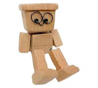 Wooden Figurine - Funny Wooden Man Shaking Sculpture, Dashboard Movable Toy Ornament | Artistic Decorative Doll, Handmade Collectible Craft Gift Display Piece for Study Travel Road Trip Commuting