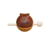 Wooden Fish Drum Percussion Instrument, Adorable Handheld Temple Drums, Hand-Carved Wood Temple Block for Meditation Prayer Zen Sound Offices Travel Home Decor, Brown
