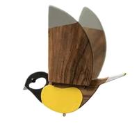 Wooden Flying Bird, Hanging Birds Outdoor Wall Decor Art, Dynamic Handcrafted Funny Ornament | Bird Decor with Moving Wings For Outdoor Living Room Bedroom Balcony Window Wall Yard Garden