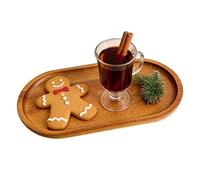 Wooden Food Tray, Elegant Platter for Buffet with, Natural Material with Compact Size for Daily Use, Ideal para ensalada Cake Presentation & Holiday Table Setting, Beautiful Rustic Home