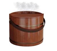 Wooden Foot Bath Bucket | Wood 25×31cm SPA Soaking Tub with Lid For Relaxation Foot Soak Cleaning Sauna Use | Deep Barrel Home Wellness F́oot Care Bucket Durable Design