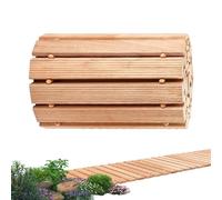 Wooden Garden Pathway, Flexible Landscape Decking Mat, Non Slip Widened Roll Out Straight Plank Walkway, Outdoor Wooden Garden Pathway Pavers for Backyard Beach Wedding Party Patio Yard Decoration