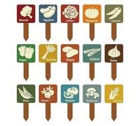 Wooden Garden Plant Labels - T-Shape Decorative Horticulture Signs, Fruit Vegetable Seedling Identification Tags, Outdoor Yard Balcony Nursery Pot Markers, Flower Growing Row Plant Care Organization