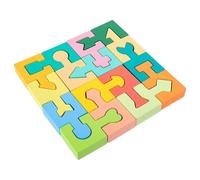 Wooden Geometric Puzzle Toy - Shape Matching, 16-Piece Jigsaw Game | Ideal Suitable for Children Boys Girls Ages 4-6 Home School Kindergarten Learning Cognitive Skill Educational Play