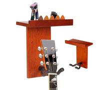 Wooden Guitar Hook - 9.5x3.9x8.5in Guitar Wall Mount with Pick Holder | Acoustic Guitars WallMount | Pick Holder Attached Guitars Hanger Wall Mount | String Instrument Storage Wooden Organizer
