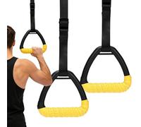 Wooden Gymnastics Rings, Build Upper Body Strength, 4.5m Fitness Equipment Secure Adjustment, Wood Training Gear Pair Set, Workout Apparatus With Buckles, Calisthenics Suspension Practice for Home