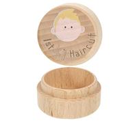 Wooden Hair Keepsake Box, First Haircut Storage Container, 1.97x1.97x1.38 Inches Memory Boxes with Secure Lid, Soft Wood Organizer, Kid Keepsake with Classic Design, Hair Storage Box for Kids Nursery