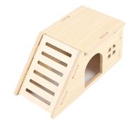 Wooden Hamster Cage, Escape Proof Small Animal Cage, Chew Proof Pet Accessories, Small Animal House, Hamster House with Climbing Ladder for Home, Indoor, 6.89x3.46x2.76 Inches