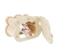 Wooden Hamster - Cloud Shape Small Pet House for Dwarf Hamsters, Mice & Gerbils | Natural Wood Habitat Hut for Small Animals | Cage Decor Shelter Sleeping, Hiding, and Resting
