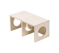 Wooden Hamster Habitat, 2 Chamber Hamster House in Natural Wood, Multi Room Landscape Ornament Maze, Ideal for Small Animals, Living Room and Pet Display