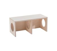 Wooden Hamster Hide Habitat, 2-Chamber Multi-Room Small Animal House, Natural Maze and Landscape for Hamsters Mice Gerbils, Stylish Pet Shelter and Living Room Decor, 20x10x9cm, 25x11x11cm