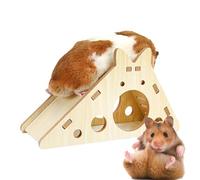 Wooden Hamster House - Small Animal Corner Cage | Natural Wood Hamster Hideaway for Dwarf Hamsters, Guinea Pigs, Gerbils & Squirrels | Cozy Pet Shelter for Rest & Play | Durable & Che