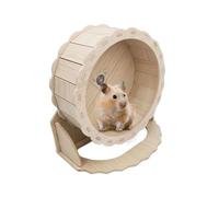 Wooden Hamster Wheel, 400g Gerbil Running Saucer, Wood Quiet Climbing Exercise Toy, Natural Chew Enrichment, Small Pet Cage Play Habitat Decor, 9.06x9.06x5.31 Inches