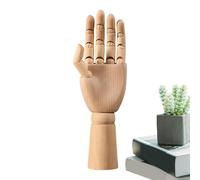 Wooden Hand Model - Posable Humanoid Joints, Right Hand Artist Manikin, Realistic Anatomy Sketching Tool, Movable Hardwood Sculpture | Flexible Finger Reference, Drawing, Painting, Desktop, Shelf