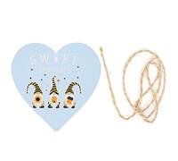 Wooden Heart Pendants - Romantic Bee Pattern for Wedding/Party/Home Decor | DIY Craft Kit for Young Crafters & Adults | 8g Lightweight Handmade Ornaments (Blue)