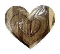 Wooden Heart Shaped Cutting Board - Heart Cheese Board Serving Platter | Rustic Wood Charcuterie | Large Wooden Serving Tray Bread, Fruits, Appetizers - Farmhouse Kitchen Decor For Valentine's Day,